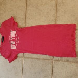 Inspired Culture Pink New York Graphic Dress Small Size